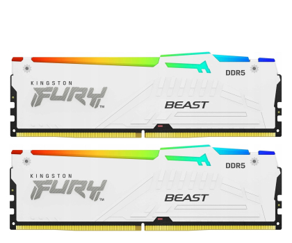 Pamięć RAM DDR5 Kingston FURY 32GB (2x16GB) 6000 CL36 Beast RGB Biały